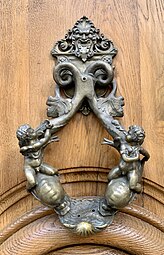 Door knocker of Avenue Kléber no. 21, Paris, France, unknown architect and sculptor, c.1890
