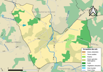 Carte des infrastructures et de l'occupation des sols de la commune en 2018 (CLC).