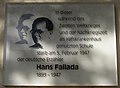 English: Memorial plaque for Hans Fallada Deutsch: Gedenktafel für Hans Fallada