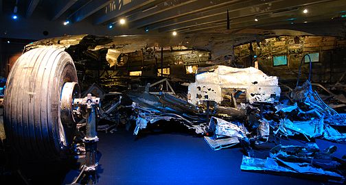 DC-3 wreck at the Swedish Air Force Museum, rear port side and landing gear