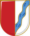 Gemeinde Langweid a.Lech Gespalten von Rot und Silber, hinten ein blauer Schräglinksfluss.