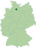Location map of Hamburg.