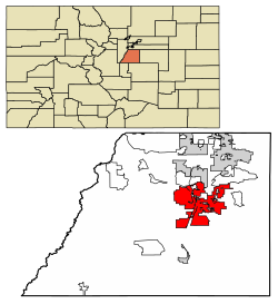 キャッスルロック Town of Castle Rock, Colorado の位置図