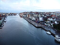View of Smedasundet and parts of central Haugesund