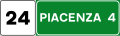 Motorway location marker and distance from the exit shown (horizontal version)