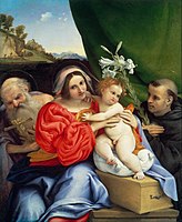 Madonna und Kind mit den Hl. Hieronymus und Nikolaus von Tolentino, 94,3 × 77,8 cm, Museum of Fine Arts, Boston, 1521