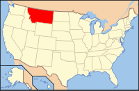 Map of the United States highlighting Montana