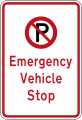 (R6-79) No Parking: Emergency Vehicle Stop