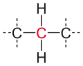 Deutsch: Allgemeine Struktur eines sekundären Kohlenstoffatoms English: Generic structure of a secondary carbon atom