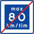 Rekommenderad lägre hastighet max 80 km/h upphör