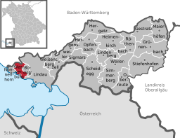 Läget för Wasserburg (Bodensee) i Landkreis Lindau