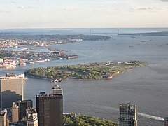 Governors Island from One World Observatory in 2017