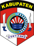 Lambang bekas Kabupaten Pontianak (1963-2014). Karena memiliki kesamaan nama dengan Kota Pontianak, kabupaten ini diganti namanya menjadi Kabupaten Mempawah.[1]