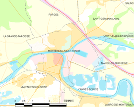 Mapa obce Montereau-Fault-Yonne