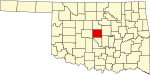 State map highlighting Oklahoma County