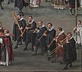 Image 31Musicians from 'Procession in honour of Our Lady of Sablon in Brussels.' Early 17th-century Flemish alta cappella. From left to right: bass dulcian, alto shawm, treble cornett, soprano shawm, alto shawm, tenor sackbut. (from Renaissance music)