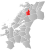 Overhalla markert med rødt på fylkeskartet