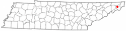 テネシー州内の位置の位置図