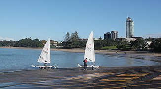 Two sailboats on the main Takapuna boat ramp.jpg