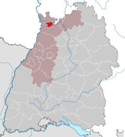Läget för Heidelberg i Baden-Württemberg