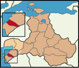 Map showing Gömeç District in Balıkesir Province