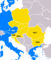 CEFTA en 2003, antes de la accesión a la EU