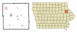 Location of Dundee, Iowa