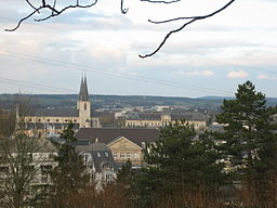 Utsikt från Galgberget, med Josefskyrkan och Rådhuset