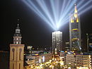 Lighting in central Frankfurt during Light+building tradeshow and Luminale lighting festival, April 2008