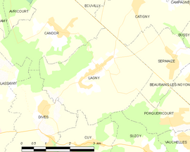 Mapa obce Lagny