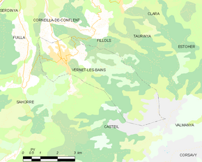 Poziția localității Vernet-les-Bains