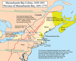 O hartă a Provinciei Massachusetts