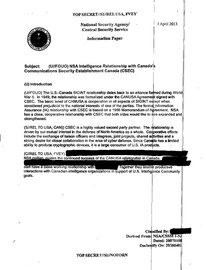Relación de la NSA con la Communications Security Establishment de Canadá