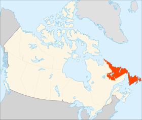 Pozicija provincije na karti Kanade