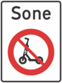 No small electric vehicle zone Small electric vehicles must not be operated until end of no small electric vehicle zone. Riders must push or carry their vehicle within the zone.