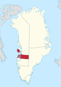 Lokasi Munisipaitas Qeqertalik dalam Greenland