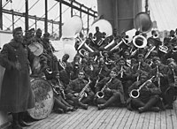 Jazz band leader Lieutenant James Reese with the 369th Infantry (1919)