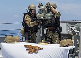 The VBSS team setting up the memorial.