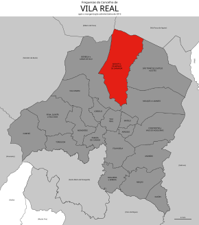 Localização no município de Vila Real