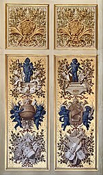 Baroque grotesques with putti on a door in the Galerie d'Apollon, Louvre Palace, Paris, by Louis Le Vau and Charles Le Brun, after 1661[11]