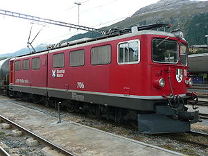 Die Ge 6/6 II 706 (Disentis/Mustér) am 24. September 2008 in Klosters-Platz.