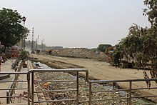 Gomti riverfront construction - riverbed and floodplain