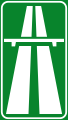 Motorway. If the symbol of motorway is used inside other information signs it has a squared shape ()