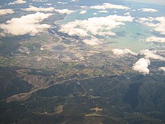 Richmond seen from the air, showing its close connection to Nelson at the right