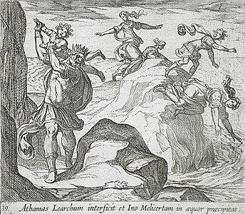 Athamas o lazhañ Learc'hos, tra ma lamm Ino ha Melikertes er mor, gant Wilhelm Janson (Amsterdam), Antonio Tempesta (Firenze, 1555-1630) e Los Angeles County Museum of Art, Los Angeles.