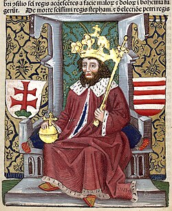 Péter király ábrázolása a Thuróczy-krónikában