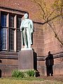 A statue of Benjamin Silliman in front of Sterling Chemistry Laboratory