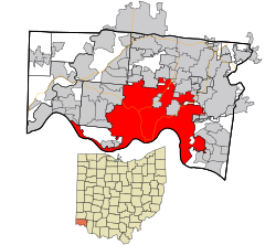 Location in Hamilton Coonty and the state o Ohio.