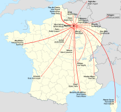 Carte de France des lieux d'origine des joueurs.