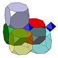 Parkettierung des Raums mittels Hexaederstümpfen und Oktaedern
